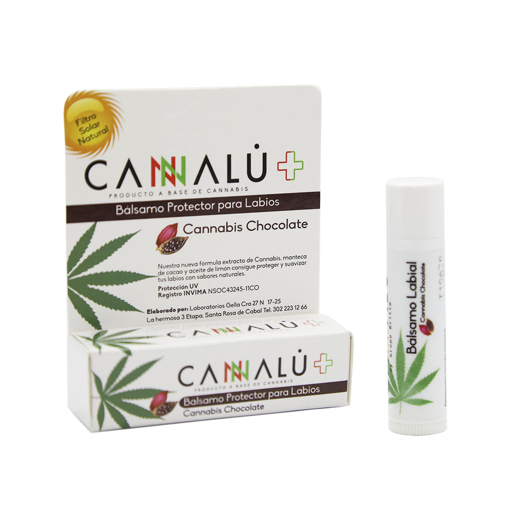 Bálsamo hidratante para labios con cannabis sabor chocolate