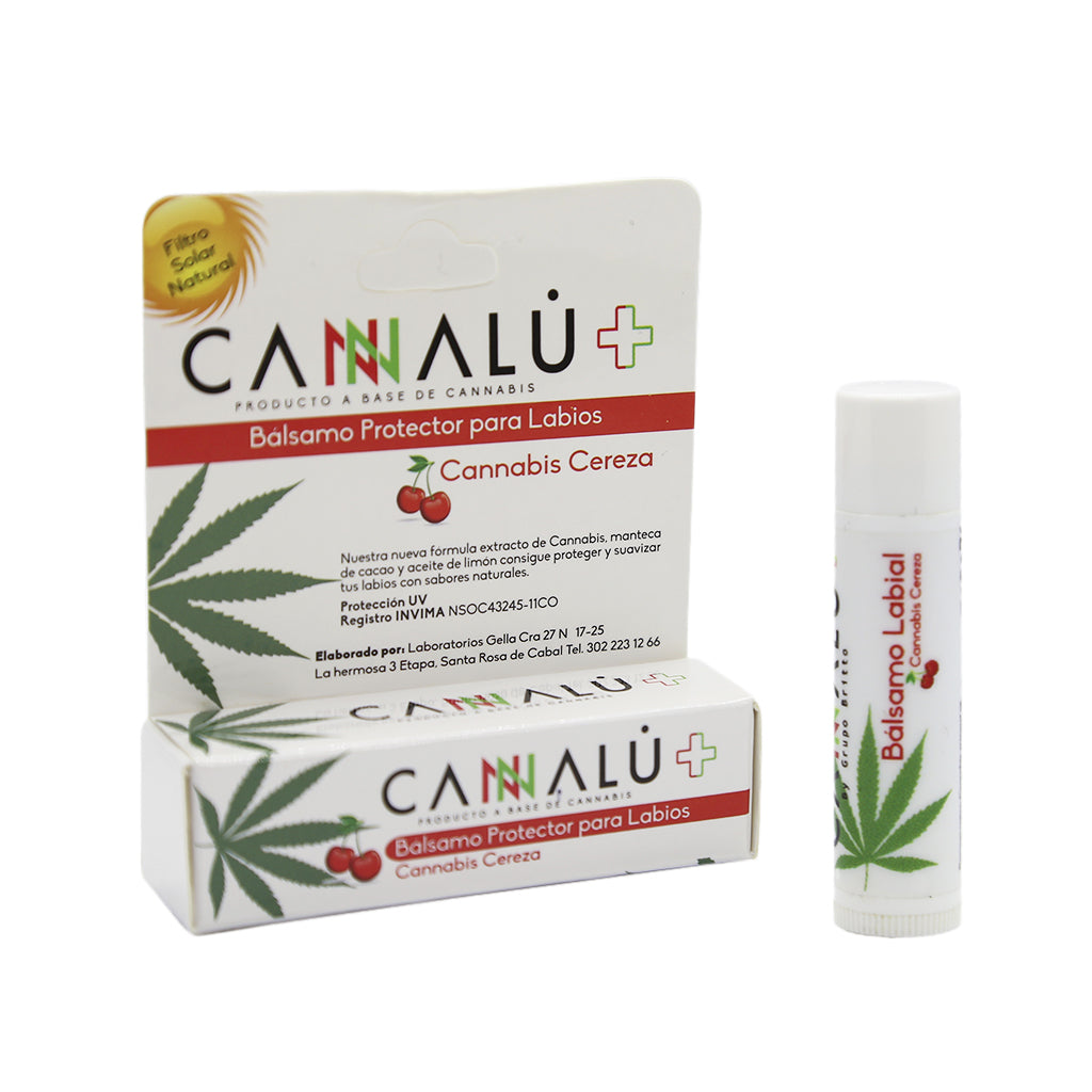 Bálsamo hidratante para labios con cannabis sabor cereza