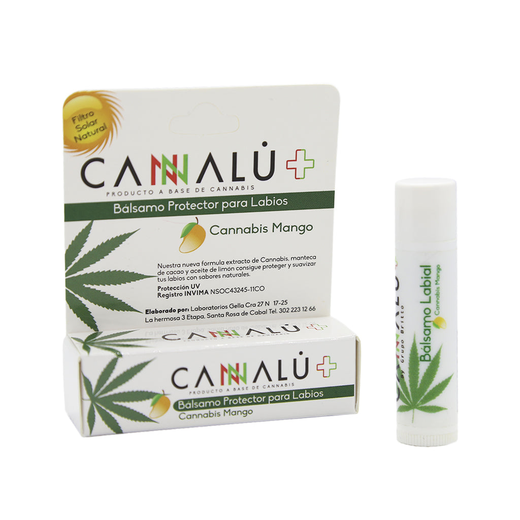Bálsamo hidratante para labios con cannabis sabor mango