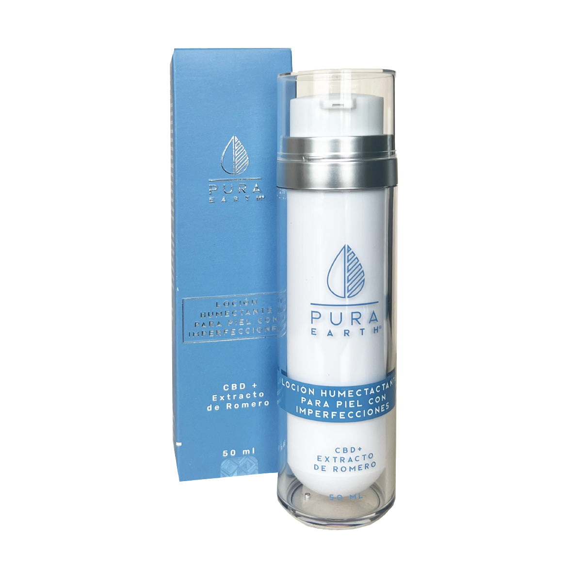 Loción humectante Facial CBD+Romero Pura Earth 50ml