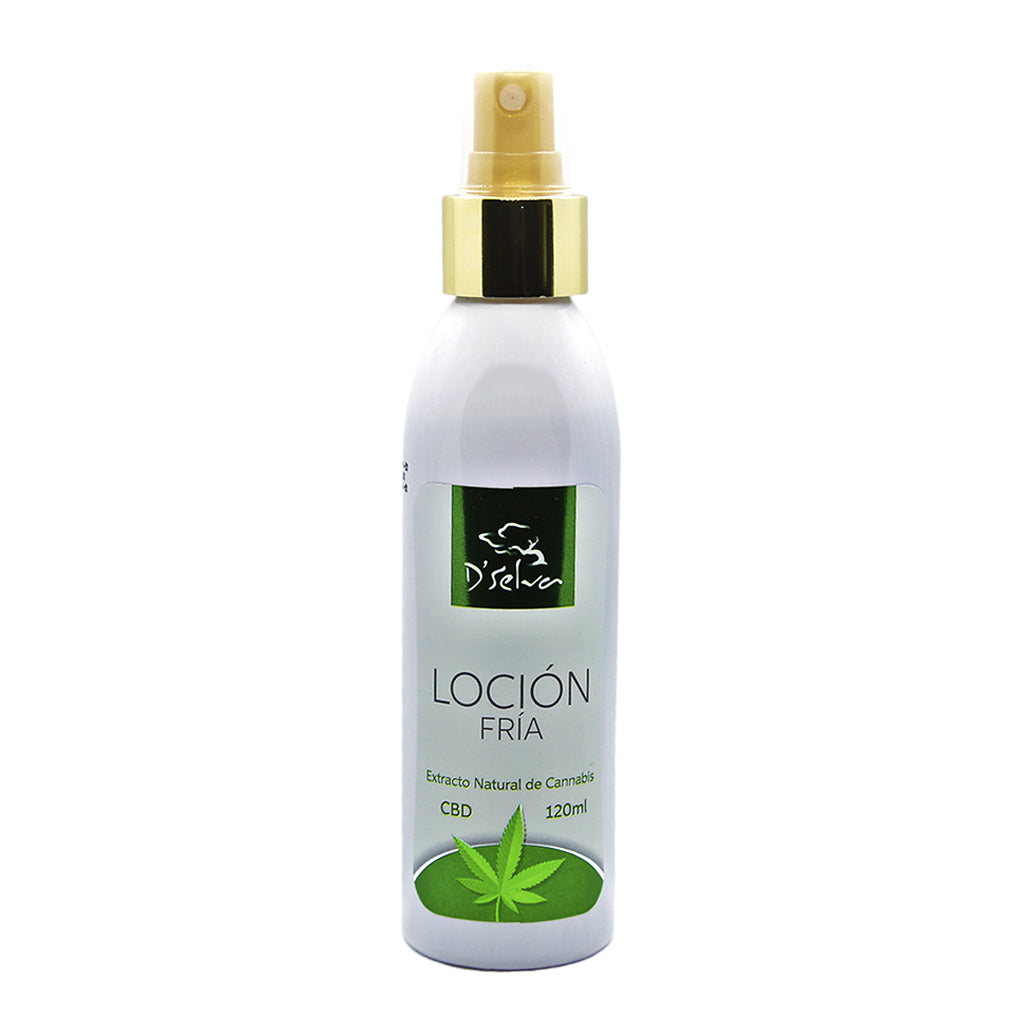 Loción fría con extracto de cannabis CBD en spray