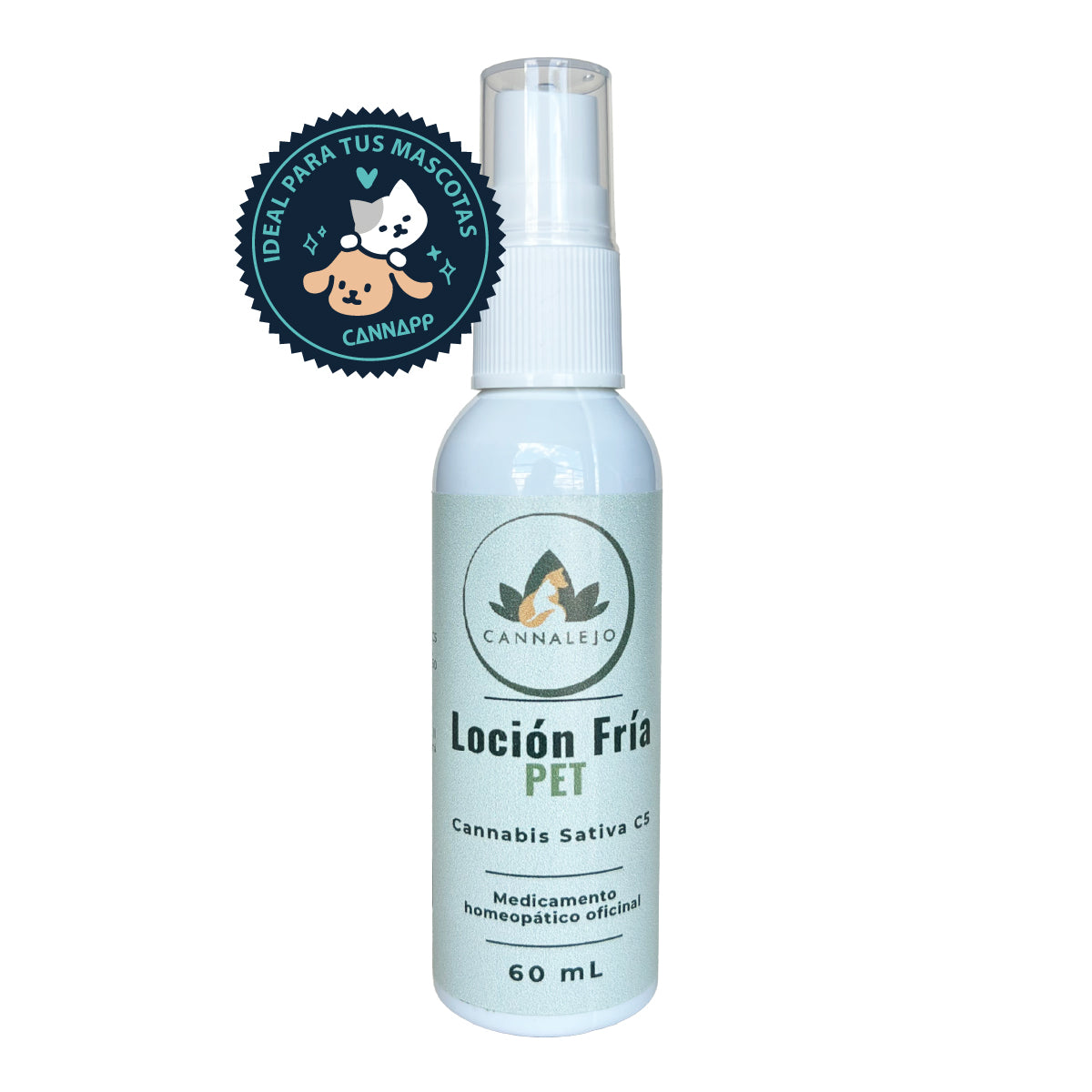 Loción Fría Veterinaria Homeopático Cannabis Sativa C5 Cannalejo 60 ml