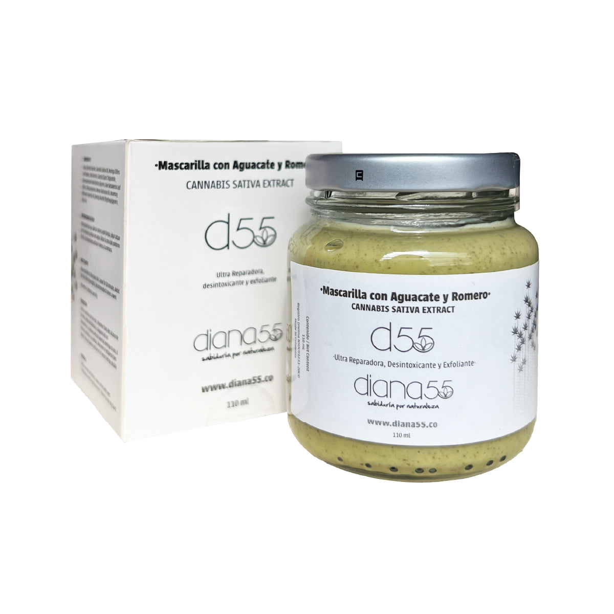 mascarilla con cannabis y aguacate