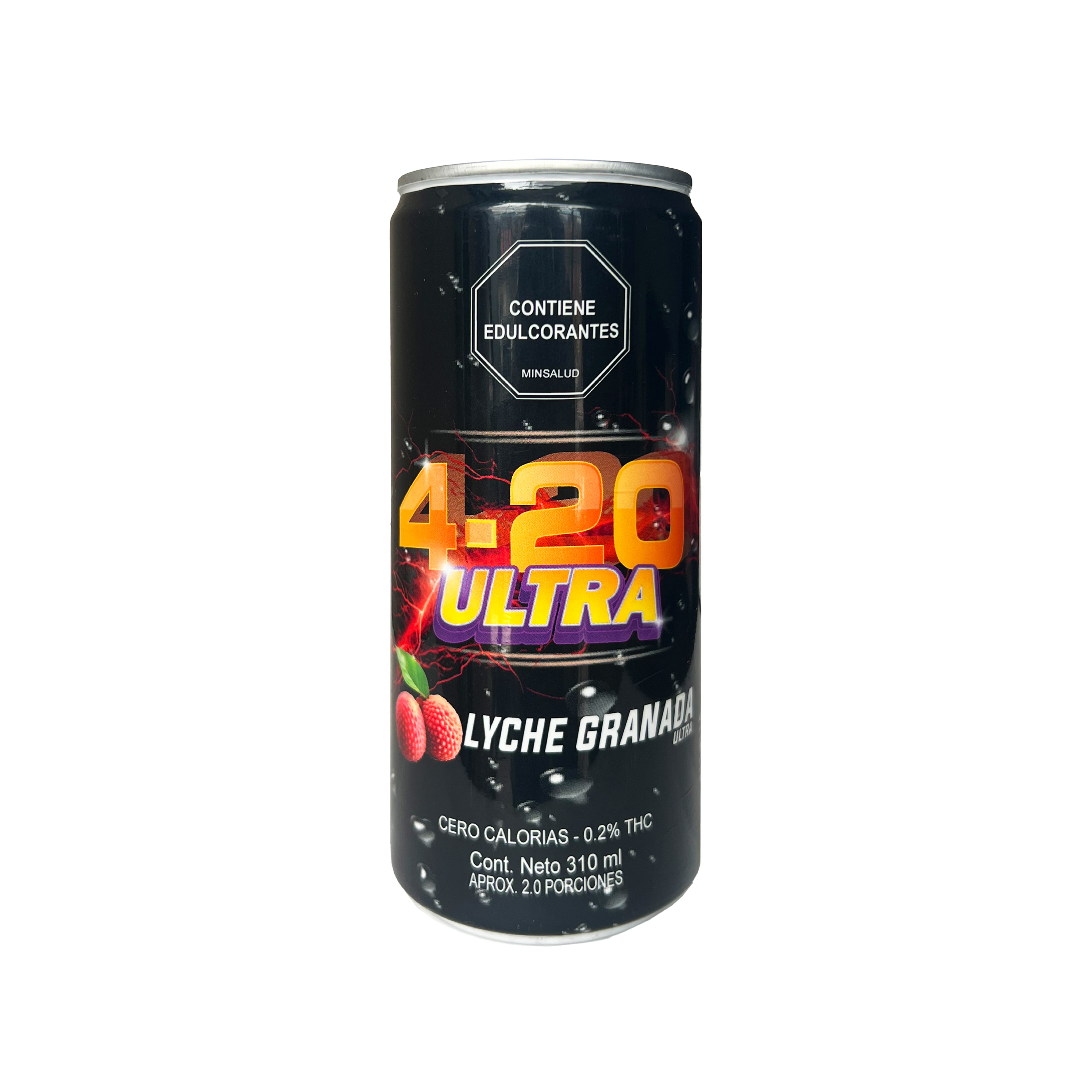 Soda 4-20 ULTRA Lyche Granada con THC al 0,2% - 310 ml