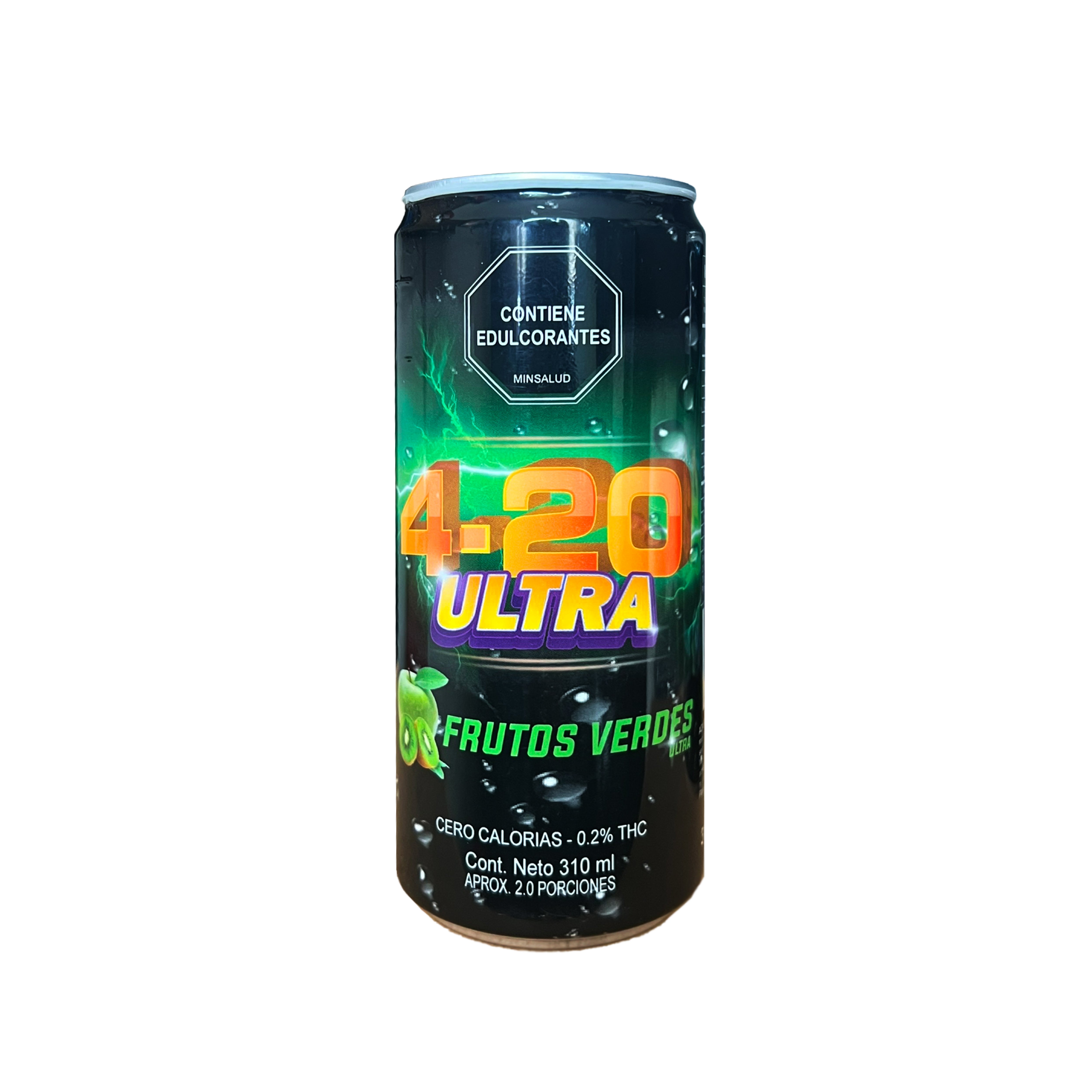 Soda 4-20 ULTRA Frutos Verdes con THC al 0,2% - 310 ml