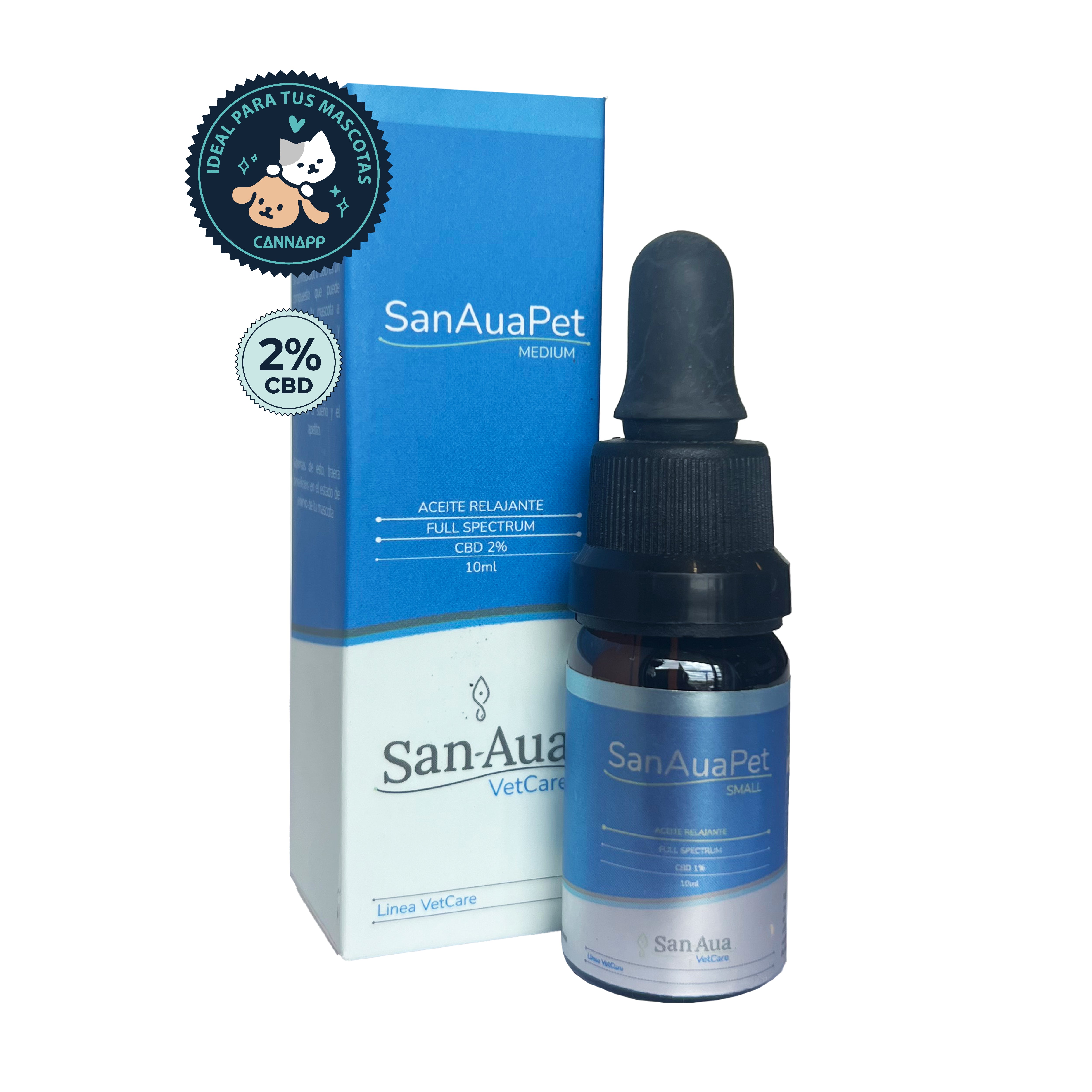 Aceite Veterinario CBD 2% - SanAua Pet 10ml