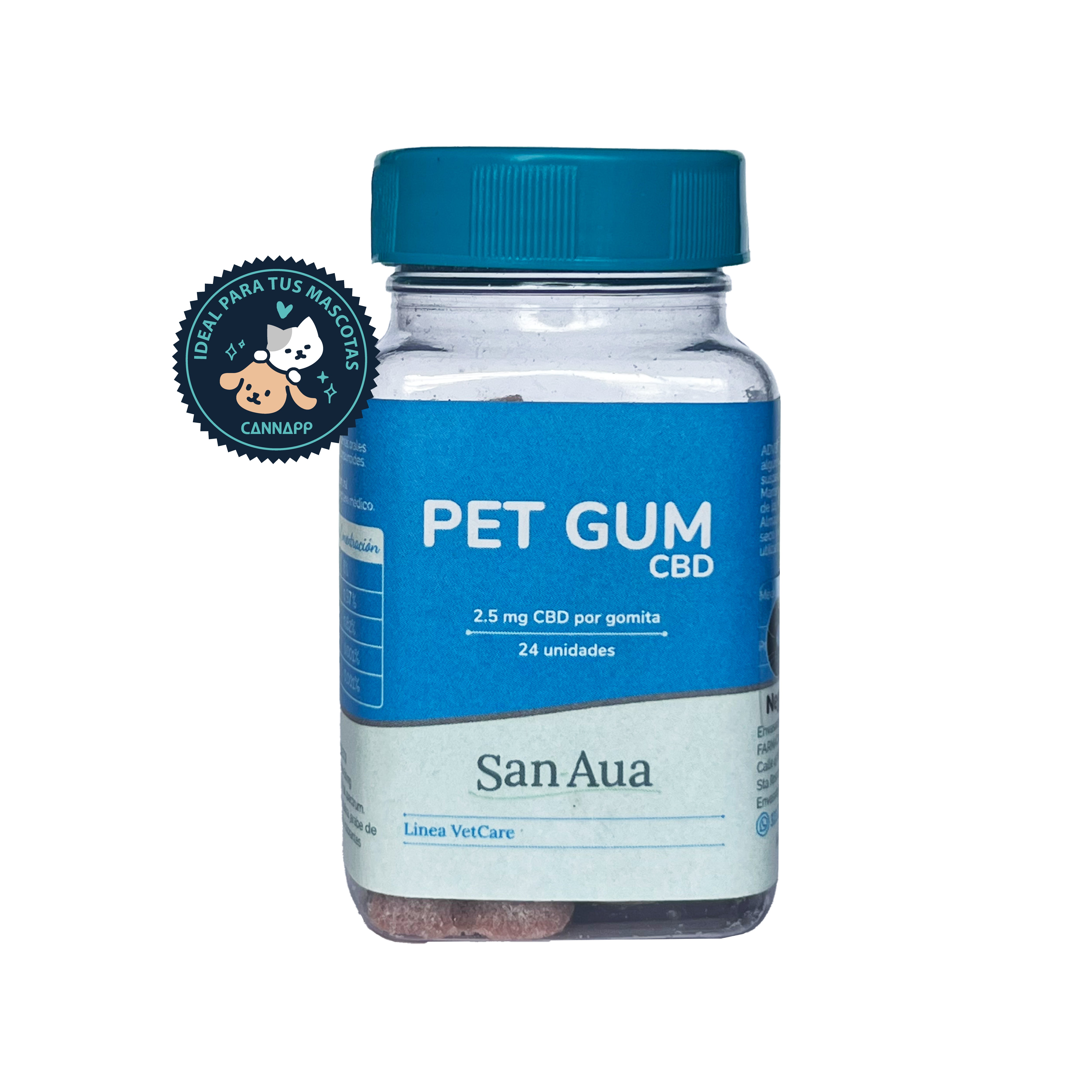 Gomitas Veterinarias PET GUM con CBD - San-Aua 24 unds
